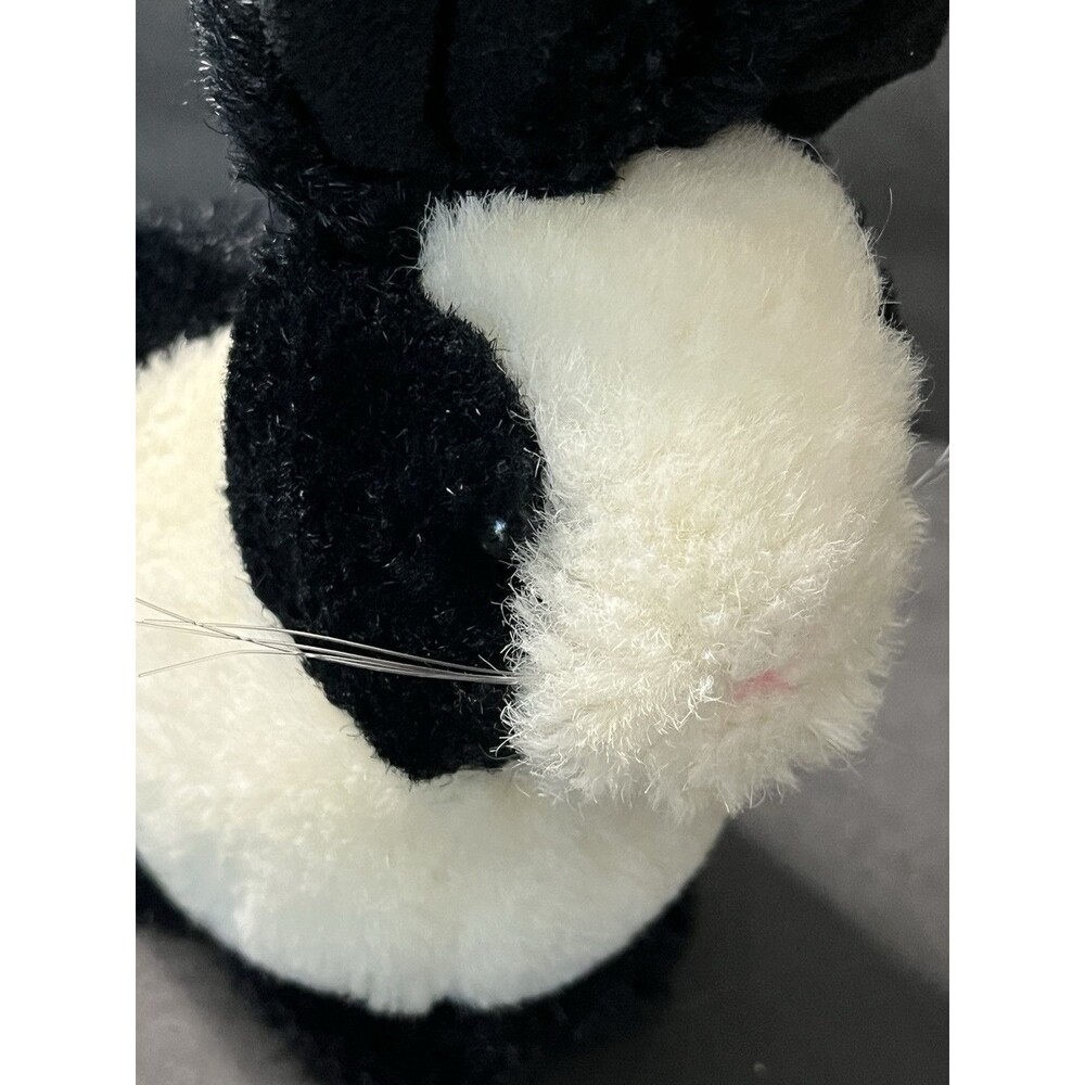 Smoothie By Russ Berrie 6" Black And White Bunny Rabbit Toy Vintage Plush - Picture 4 of 12